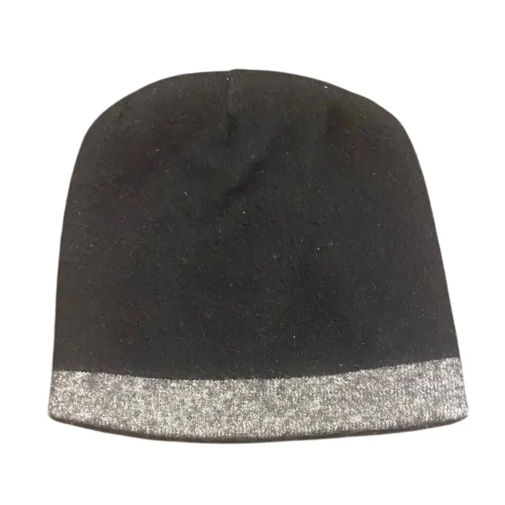 The North Face Reversible Fleece Beanie Hat Black Gray One Sze Ski Hike Gorpcore